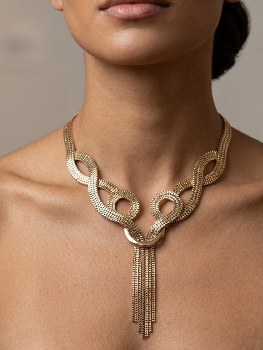 Guess Antique Gold Statement Necklace